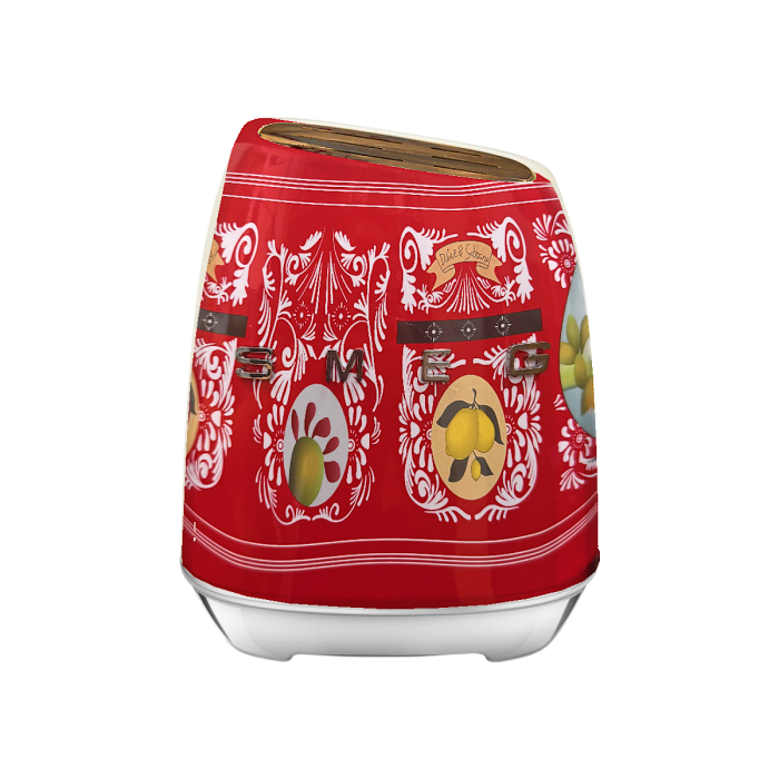 Набір кухонних ножів SMEG Dolce&Gabbana з підставкою, 7 предметів, червоний