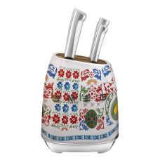 Набір кухонних ножів SMEG Dolce&Gabbana з підставкою, 7 предметів, білий