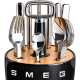 Органайзер із приборами SMEG Cutlery Caddy, чорний, 24 прибори на 6 осіб