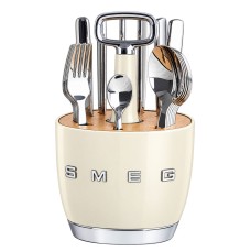 Органайзер із приборами SMEG Cutlery Caddy, кремовий, 24 прибори на 6 осіб