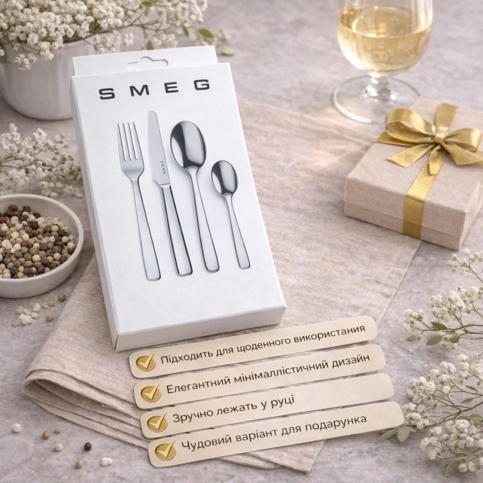 Набір столових приладів SMEG Dinner Cutlery, 4 предмети, на 1 особу