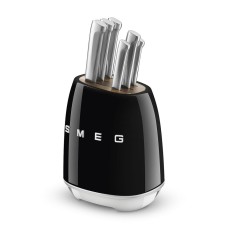Набір ножів SMEG з підставкою, 7 предметів, чорний