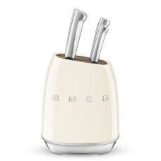 Набір ножів SMEG з підставкою, 7 предметів, кремовий